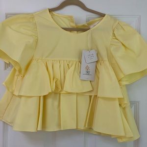 ZARA YELLOW RUFFLE TOP
